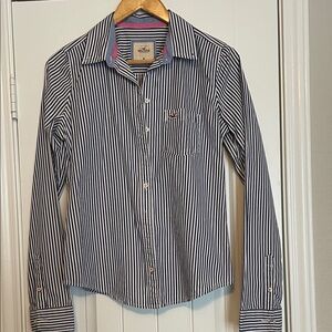 Hollister Navy and White Striped shirt.